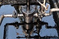 Pumpjack pumping crude oil from oil well Royalty Free Stock Photo