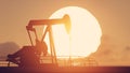 Pumpjack and sunset Royalty Free Stock Photo