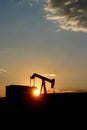 Pumpjack Sunset Vertical Royalty Free Stock Photo