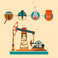 Pumpjack and Working Oil Pumps and Drilling Rig, Oil Pump, Petroleum Industry