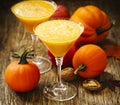 Pumpkin alcohol cocktail for fall and halloween parties