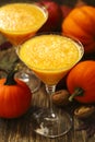 Pumpkin alcohol cocktail for fall and halloween parties Royalty Free Stock Photo