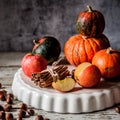 Pumpkin and Apple Pie Ingredients Royalty Free Stock Photo