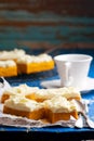 Pumpkin Bars with cream cheese frosting. Royalty Free Stock Photo