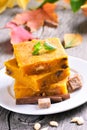 Pumpkin bars with nuts Royalty Free Stock Photo