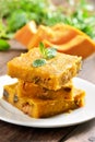 Pumpkin bars with nuts Royalty Free Stock Photo