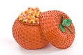 Pumpkin Basket Full Of Candy Corn Royalty Free Stock Photo
