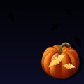 Pumpkin with bat