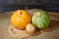 Pumpkin cabbage onions