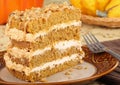 Pumpkin Cake Slice Royalty Free Stock Photo