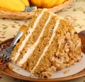 Pumpkin Cake Slice Closeup Royalty Free Stock Photo