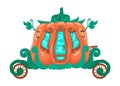Pumpkin carriage. Fabulous subject. Vector cartoon illustration. Royalty Free Stock Photo