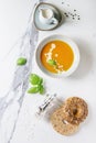 Pumpkin or carrot soup Royalty Free Stock Photo