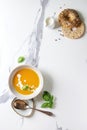 Pumpkin or carrot soup Royalty Free Stock Photo