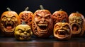 Pumpkin carving competition artistic pumpkins, glowing masterpieces, friendly competition, Halloween creativity1