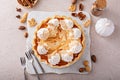 Pumpkin cheesecake swirl pie topped with whipped cream Royalty Free Stock Photo