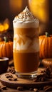 Pumpkin cold latte. Generative AI.