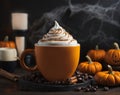 Pumpkin cold latte. Generative AI.