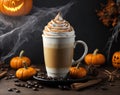 Pumpkin cold latte. Generative AI.