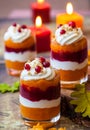 Pumpkin and cranberry dessert