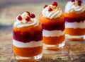 Pumpkin and cranberry dessert