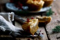 PUMPKIN CREAM CHEESE SWIRL MUFFINS. Royalty Free Stock Photo