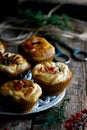 PUMPKIN CREAM CHEESE SWIRL MUFFINS. Royalty Free Stock Photo