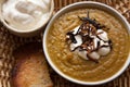 Pumpkin Curry soup from above Royalty Free Stock Photo