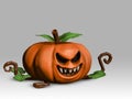 Pumpkin 3D on clear background,evil,spooky,ghost,halloween