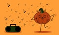 Pumpkin dancing illustration