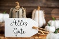 Pumpkin Decoration With Label With Text Alles Gute