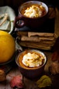Pumpkin dessert in a mug Royalty Free Stock Photo