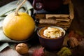 Pumpkin dessert in a mug Royalty Free Stock Photo