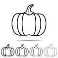 Pumpkin different shapes icon. Simple thin line, outline vector of Autumn icons for UI and UX, website or mobile application
