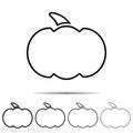 Pumpkin different shapes icon. Simple thin line, outline vector of halloween icons for ui and ux, website or mobile application