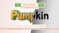 Pumpkin - Editable Text Effect, Font Style Royalty Free Stock Photo