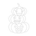 Halloween funny monochrome pumpkin emoji. Cartoons art design element object isolated stock vector illustration Royalty Free Stock Photo