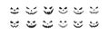 Pumpkin face silhouettes icon set. Vector Halloween flat Royalty Free Stock Photo