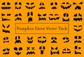 Pumpkin Faces Smileys Vector Set. Halloween Jack Lantern Icons Collection. Scary faces for print and advertising holiday Royalty Free Stock Photo