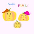 Pumpkin FAMILY clip art. Happy thanksgiving.