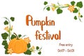 Pumpkin festival poster with flowers and lettering