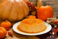 Pumpkin flan, dessert made for the Day of the Dead. Royalty Free Stock Photo