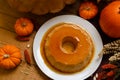 Pumpkin flan, dessert made for the Day of the Dead. Royalty Free Stock Photo