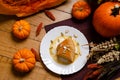 Pumpkin flan, dessert made for the Day of the Dead. Royalty Free Stock Photo