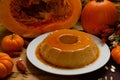Pumpkin flan, dessert made for the Day of the Dead. Royalty Free Stock Photo