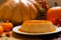 Pumpkin flan, dessert made for the Day of the Dead. Royalty Free Stock Photo