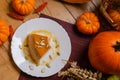 Pumpkin flan, dessert made for the Day of the Dead. Royalty Free Stock Photo