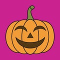 Pumpkin flat design isolated smile vector illustration