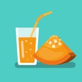 Pumpkin Fresh. Cocktail smoothie. Template for menu or banner for healthy eating. Royalty Free Stock Photo
