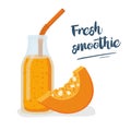 Pumpkin Fresh. Cocktail smoothie vector Royalty Free Stock Photo